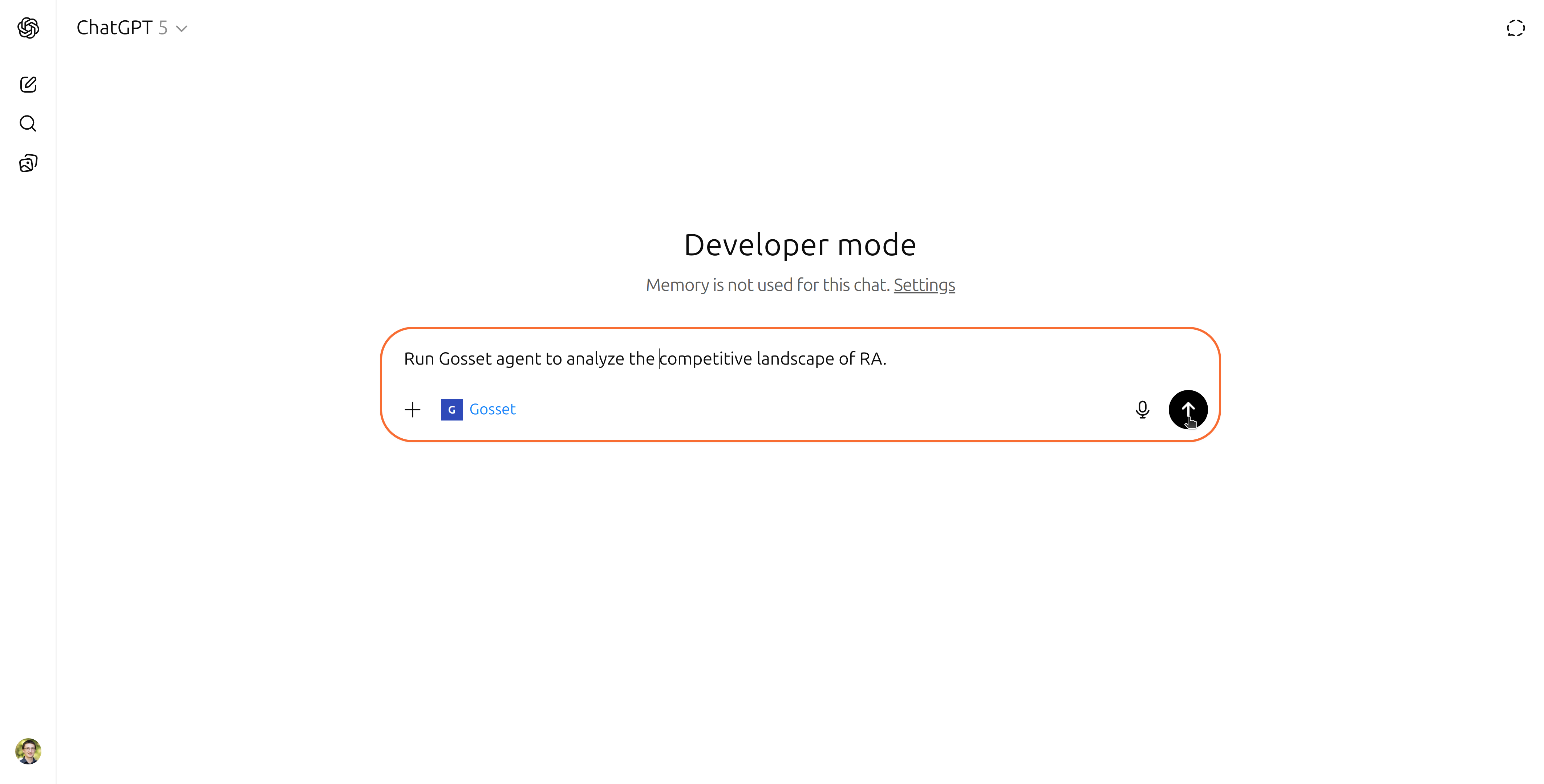 Developer Mode with Gosset Enabled